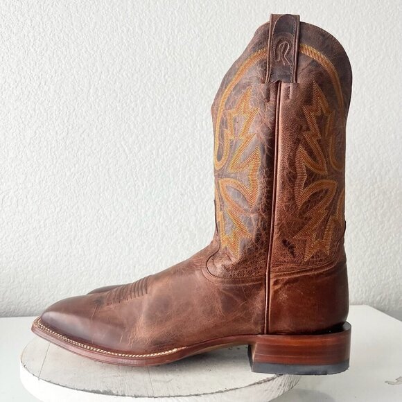 NEW Rod Patrick Mens Cowboy Boots 14.5A Perro Loco Brown Western Square Toe - Picture 4 of 11